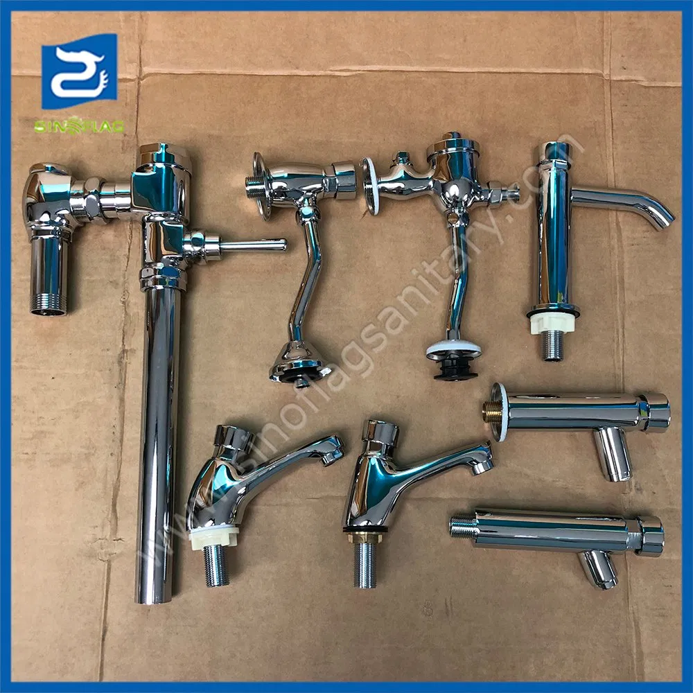 Sanitary Faucet Hand Push Time Delay Toilet Urinal Flush Valve