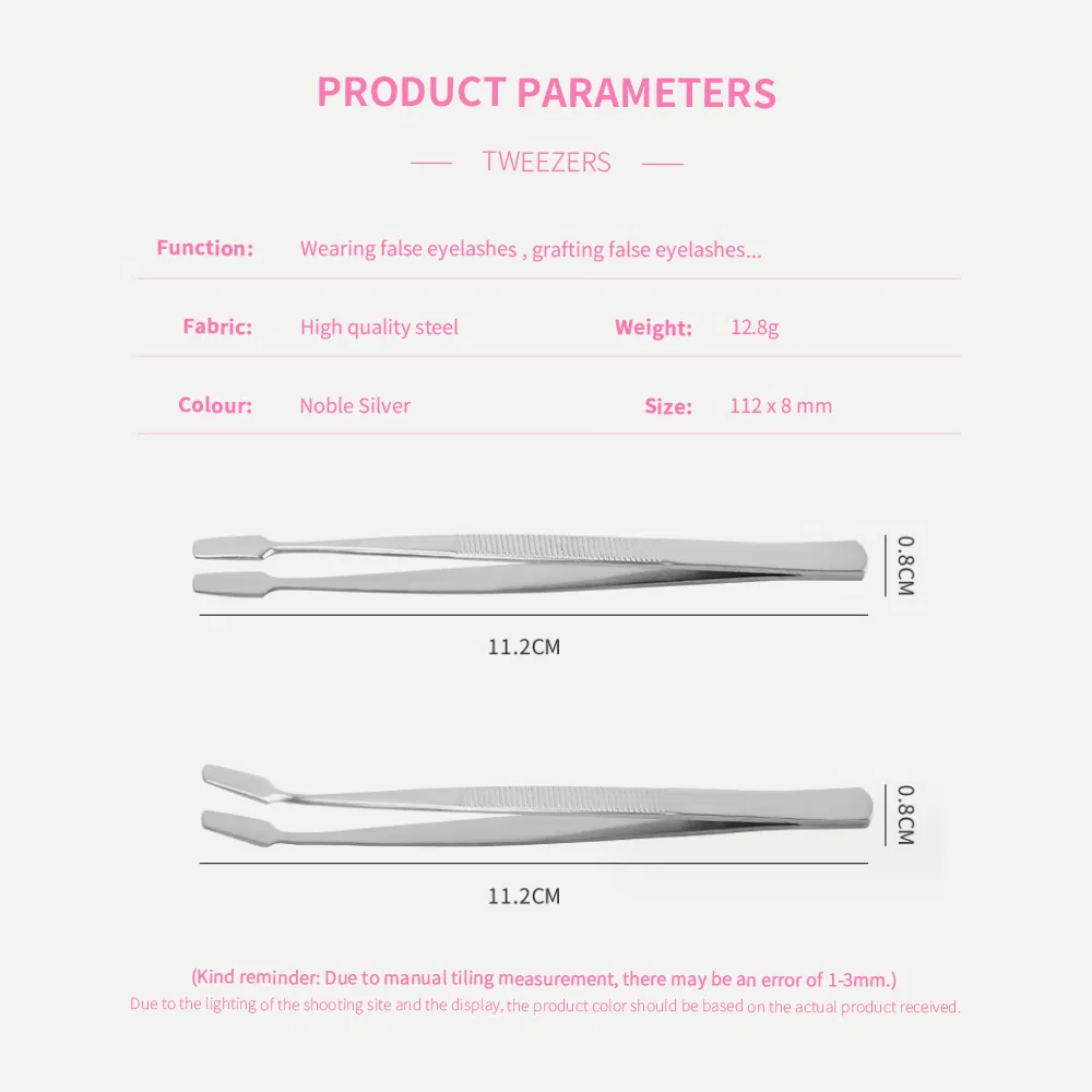 Professional Stainless Steel Sanding Tweezers False Eyelash Forceps Tweezers Makeup Tool