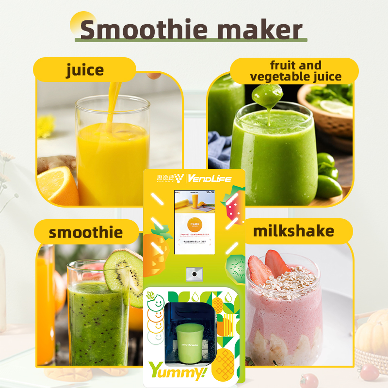 Automatic Commercial Smart Desktop Mini Fresh Fruit Cup Protein Shake Smoothie Blender Maker Vending Machine Frozen Fruits