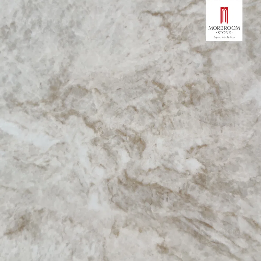 Elegant Agate Glass Base Bathroom Vanity Slabs with Taj Mahal Marble Texture