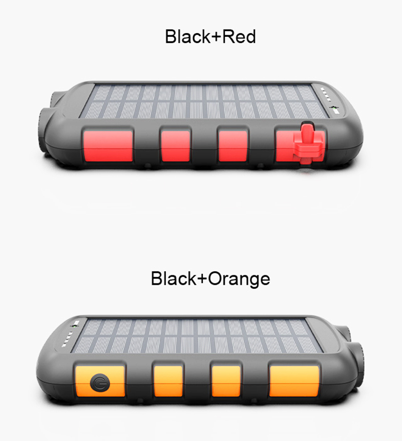 Solar Power Bank, 20000mAh Portable Charger with 3 USB Ports and LED Flashlights