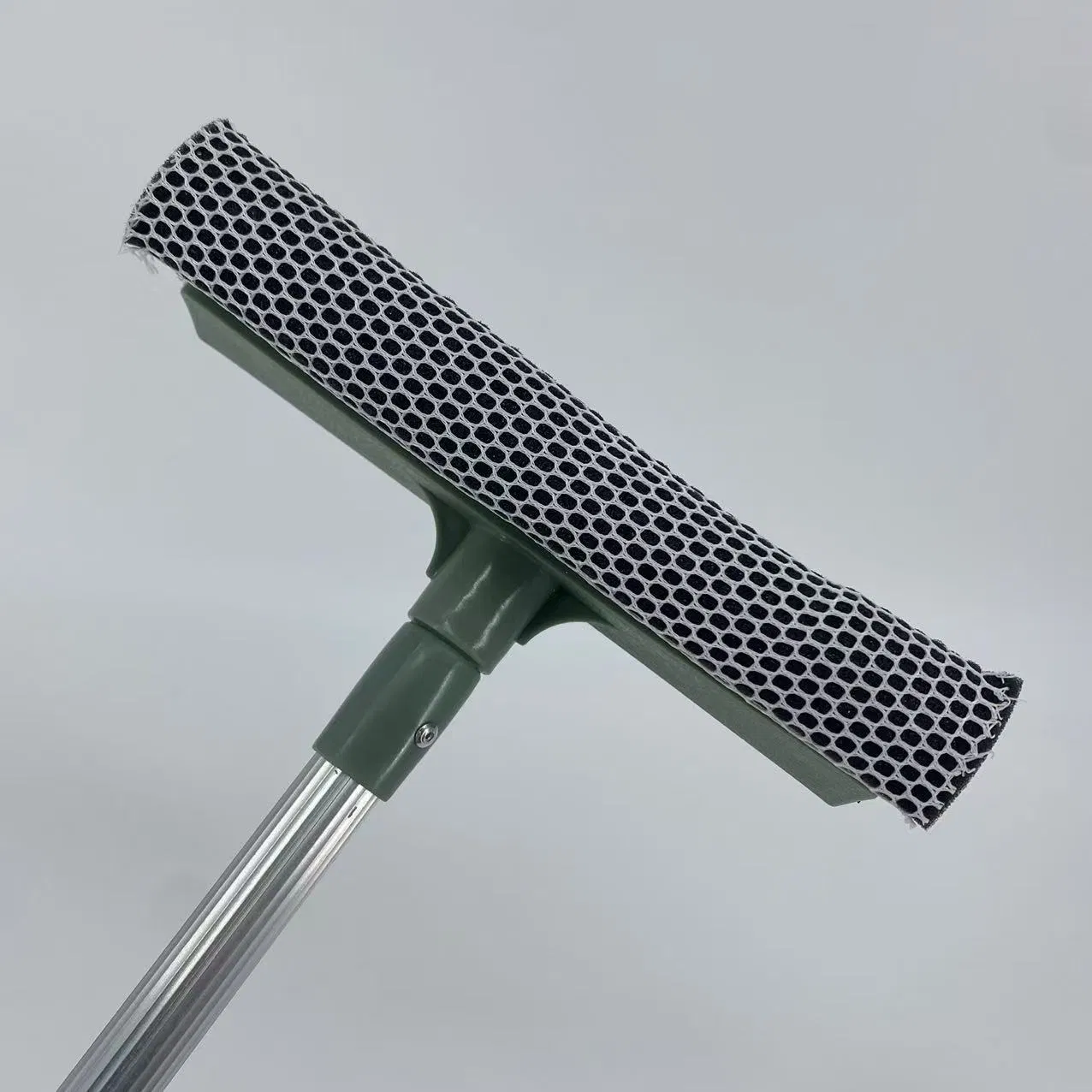 Squeegee for Window Cleaning, Squeegee and Sponge Scrubber Combi with Stainless Steel Pole, Extendable Window Cleaner for Car, Sliding Door, Shower Glass