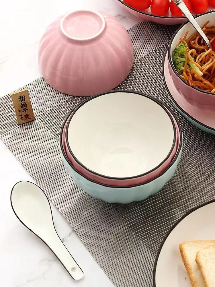 Dinner Set Bowl Dinner Plate Colors Glaze Porcelainware Ceramic Tableware