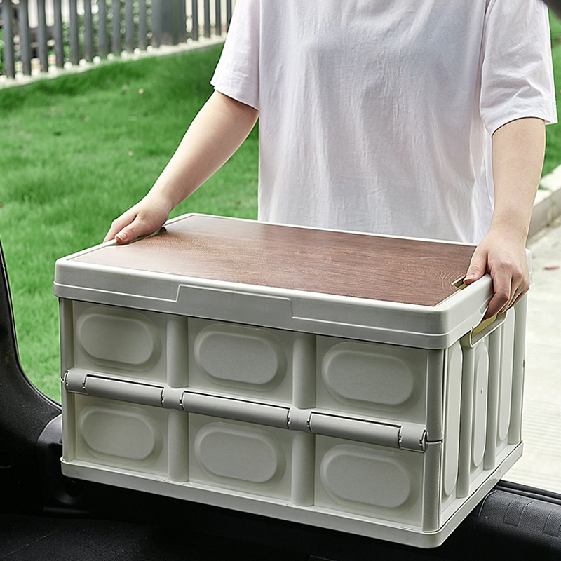 35L 56L Hiking Thickened Material Environmentally Friendly Wood Container Foldable Shell Style Car Storage Box
