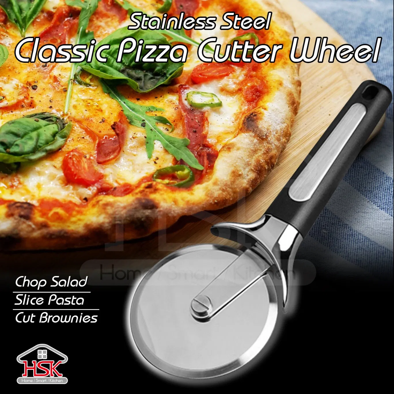 Heavy Duty Stainless Steel Pizza Wheel and Cutter