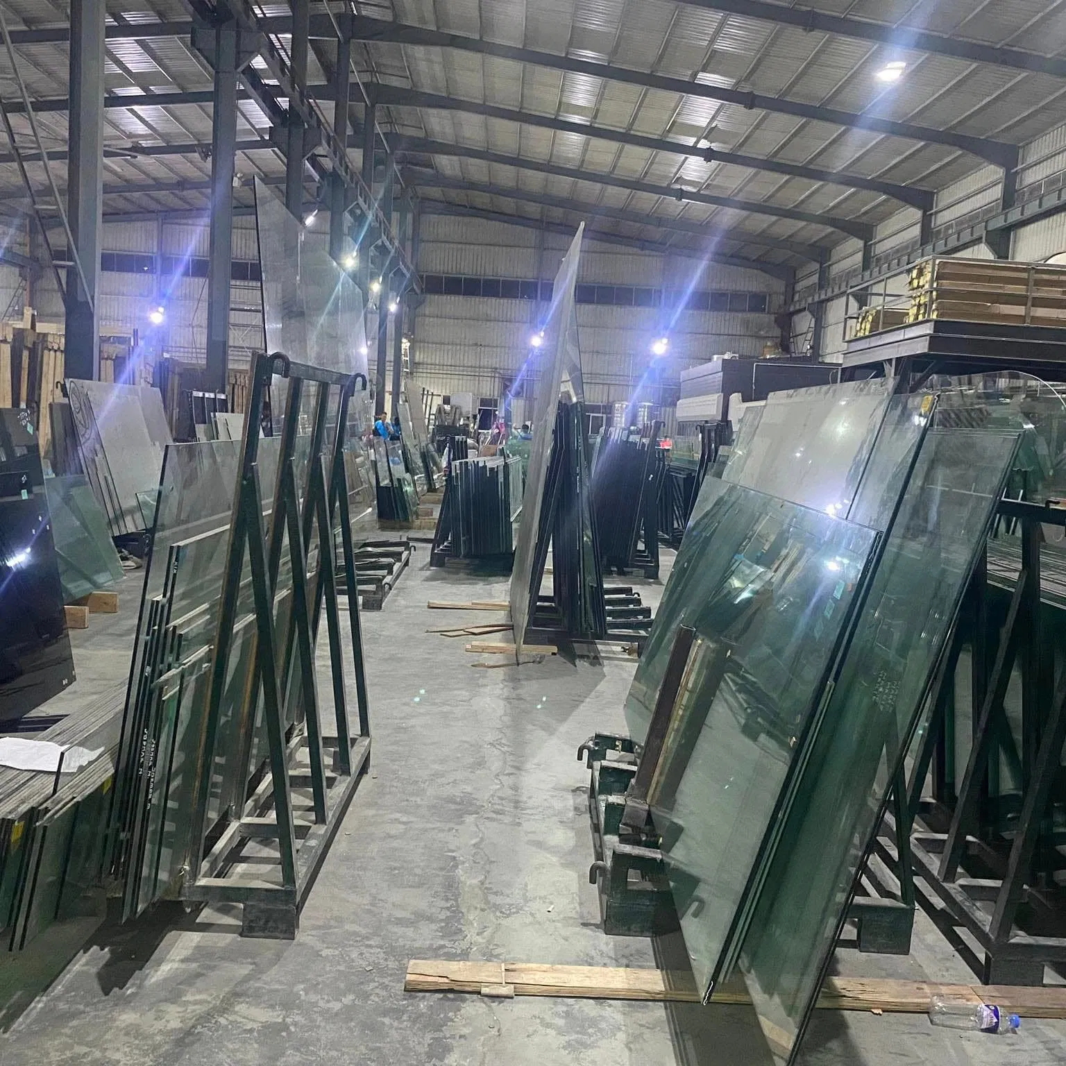 Clear Toughened Glass Partition Wall 10mm 12mm with Polished Flat Edge