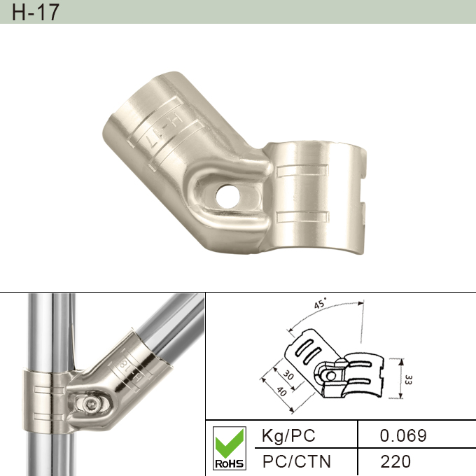 Nickel Plated Lean Pipe Clamp for Lean Manufacturing (H-12)