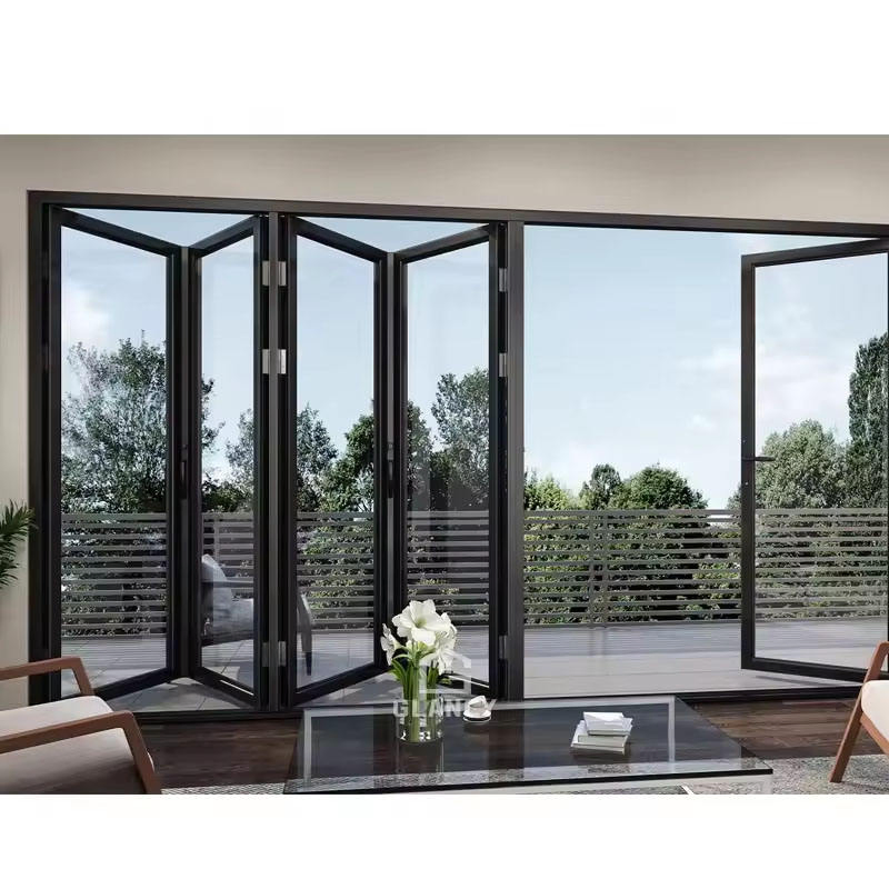 Aluminum Framed Glass Folding Door for Patio, Garden, Balcony & Room Divider