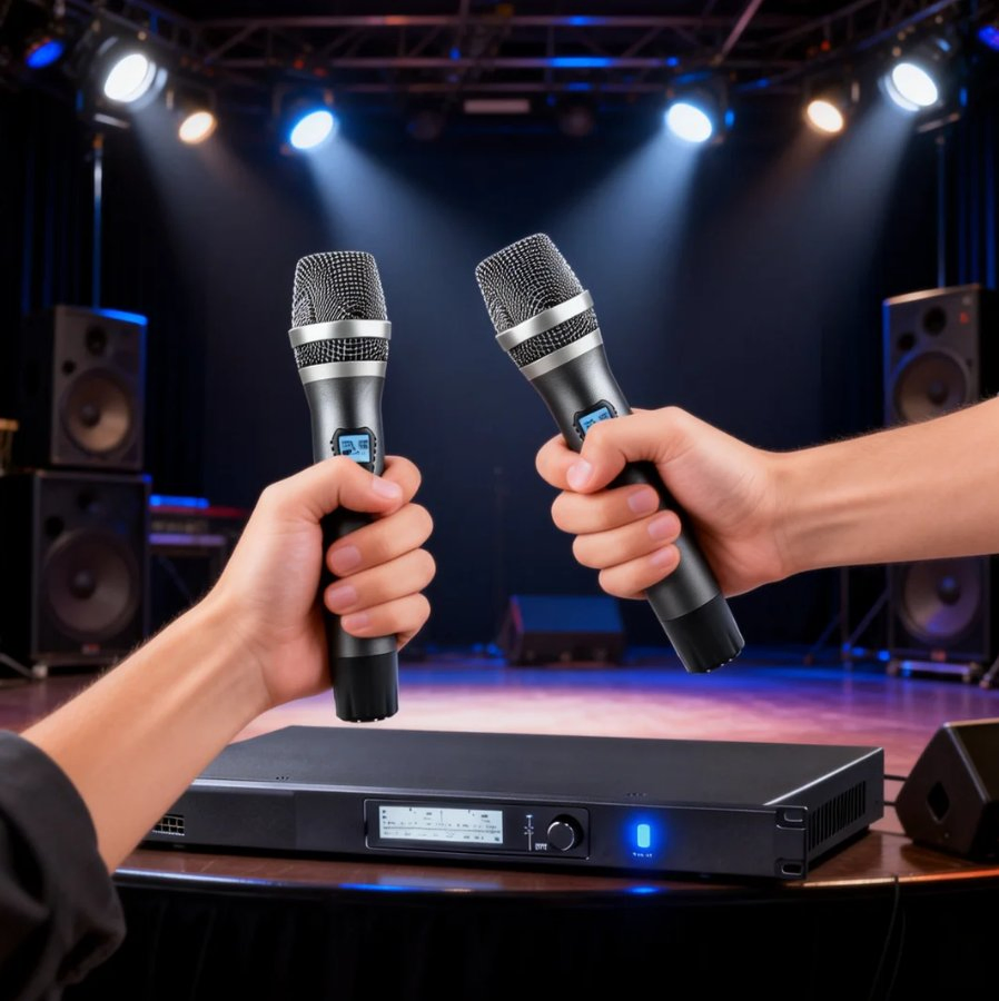 Professional Extended-Range UHF True Diversity Digital Signal Processing Wireless Microphone Monitoring Control System