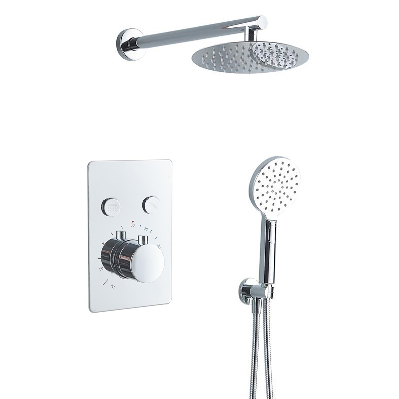 Bathroom in Wall 8'' Rainfall Head Handheld Shower Concealed Shower Faucet Set