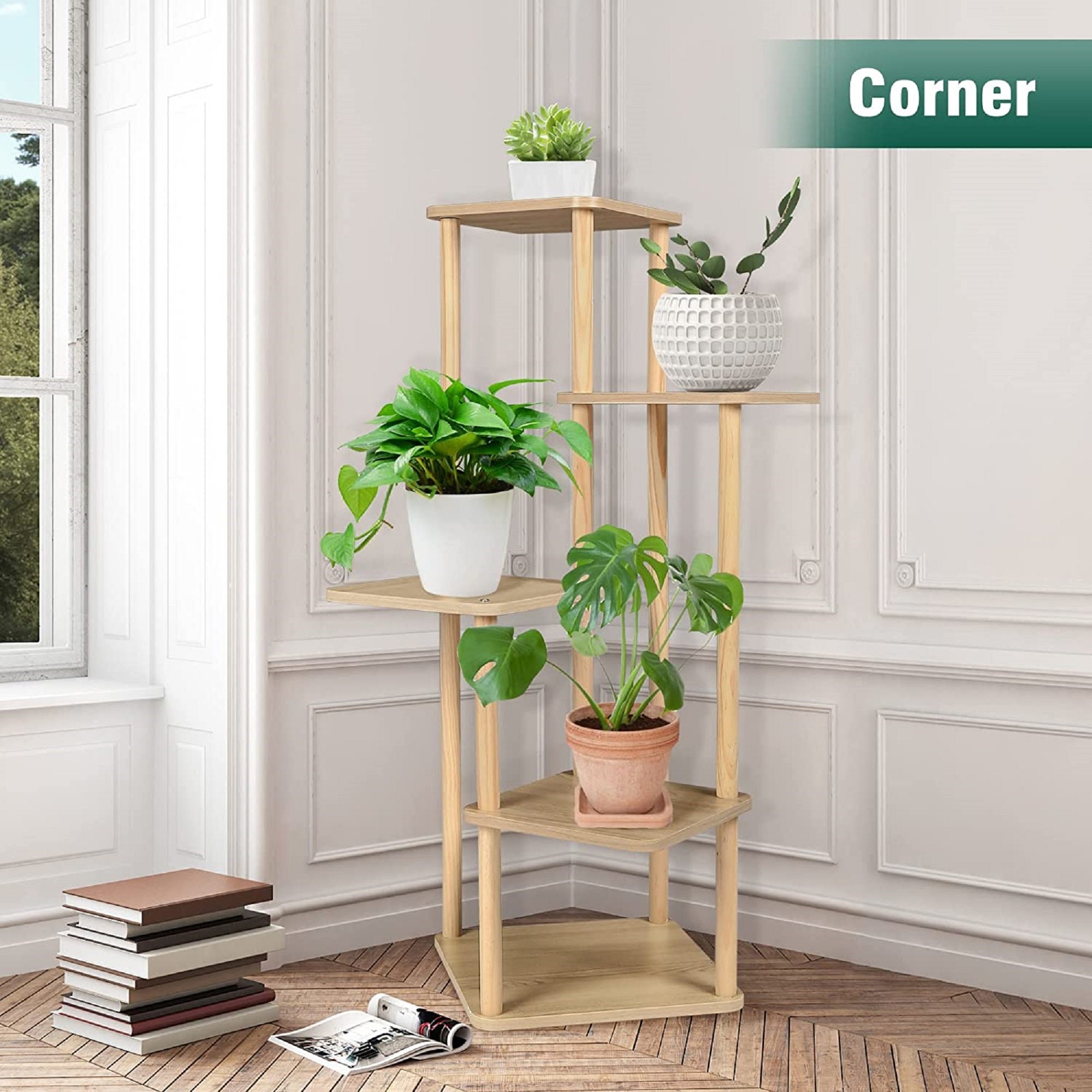 Подставка для растений деревянная Junji полиэтилен