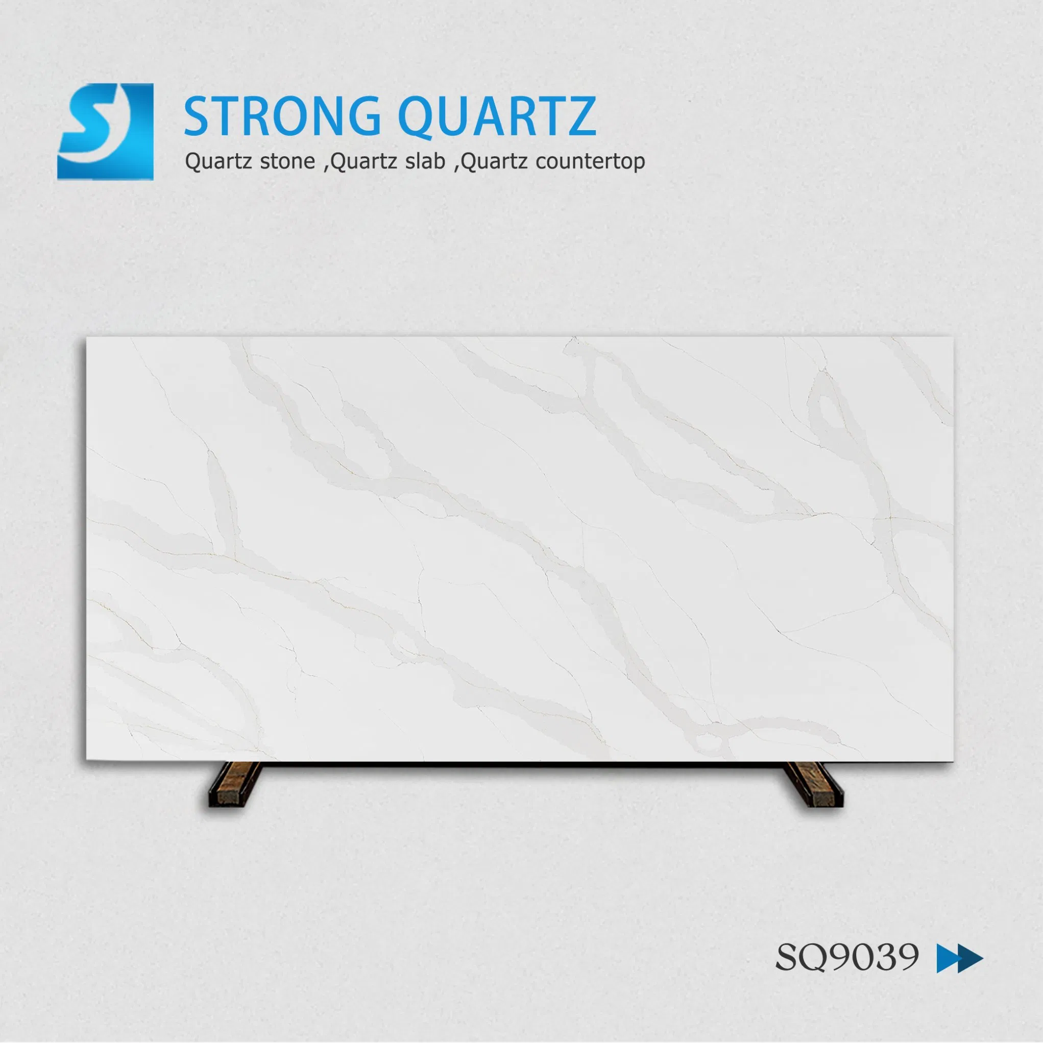 Calacatta White Quartz Slabs From China 3200X1600mm