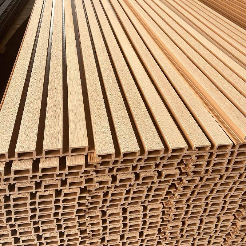 Fluted Wood Plastic WPC Wall Board Outdoor Wainscoting Cladding PVC WPC Wall Panels