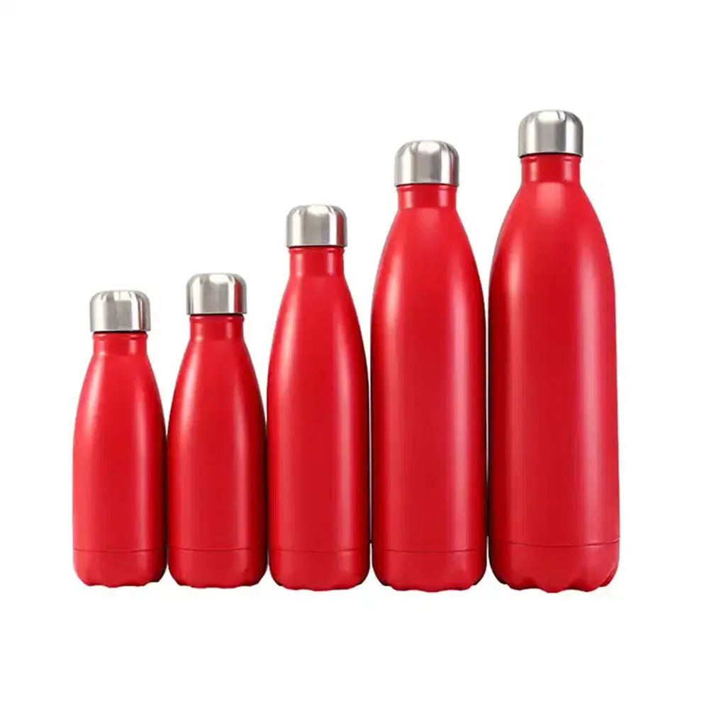 Double Wall Stainless Steel Metal Cola Shaped Water Bottle for Adults
