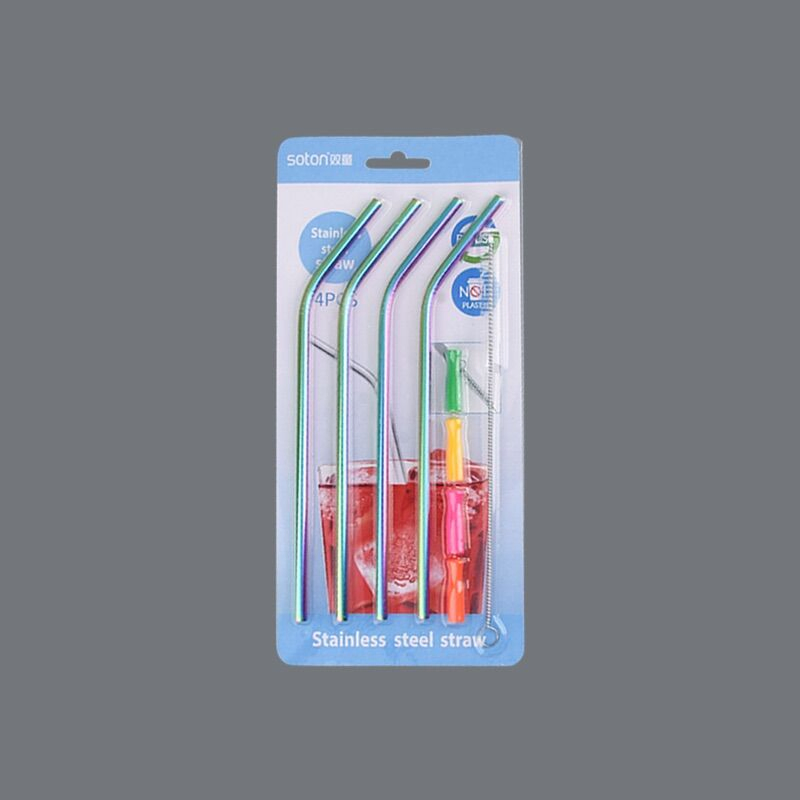 Customized 304 Food Grade Stainless Steel Straws Plus Silicone Mouth