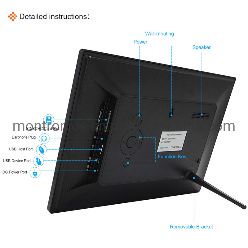 Hot Black White 10.1 Inch Support Video Music Picture Digital Photo Frame