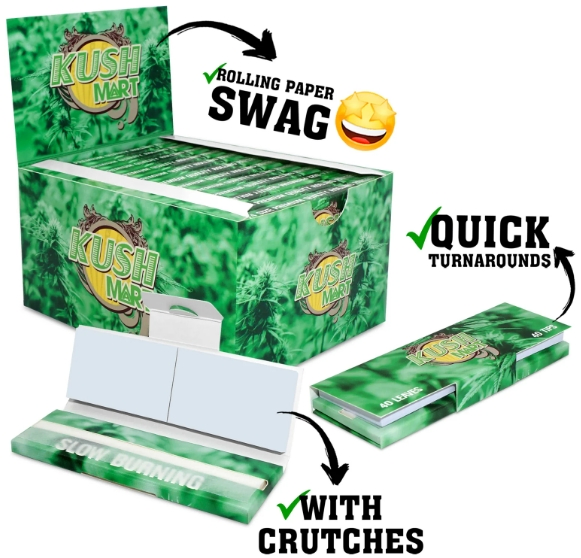 Premium Custom Brand with Tips Factory 100% Pure Organic H Emp Paper Smoking Accessories T Obacco Cigarette Smoking Papers Factory Wholesale Price Rolling Paper