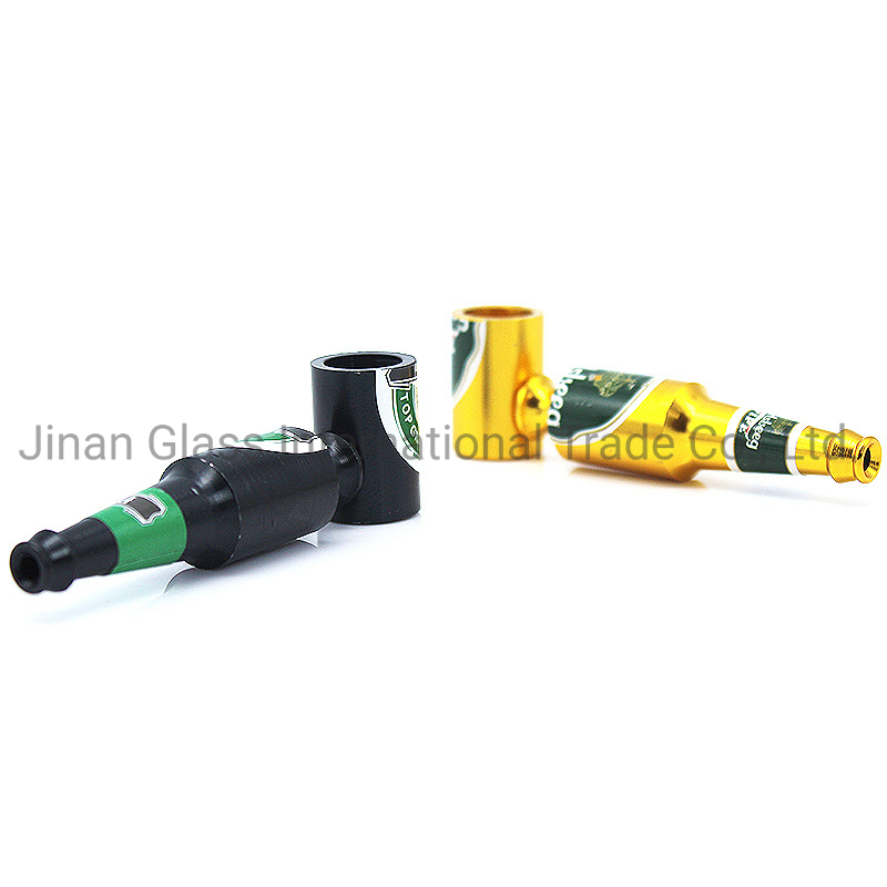 Beer Bottle Pipe Printing Portable Pipe Creative Mini Pipe Glass Pipe