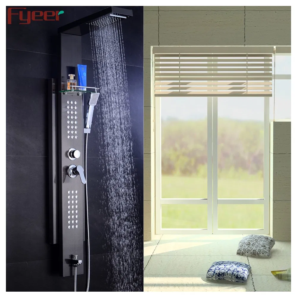Fyeer Shower Panel Tower System Stainless Steel Multi-Function Shower Panel with SPA Massage Jets