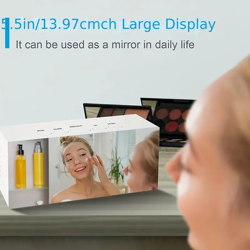 LED Multi-Function Snooze Display White Time Table Alarm Digital Clock Modern Mirror Alarm Clock LED White Light Table Lamp