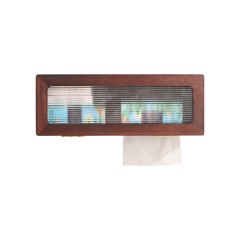 Refillable Wooden Box for Kitchen Tissue and Toilet Paper Roll Dispenser