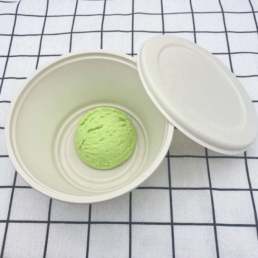 Custom Biodegradable Disposable Cornstarch Plastic Ice Cream Soup Noodle Bowl