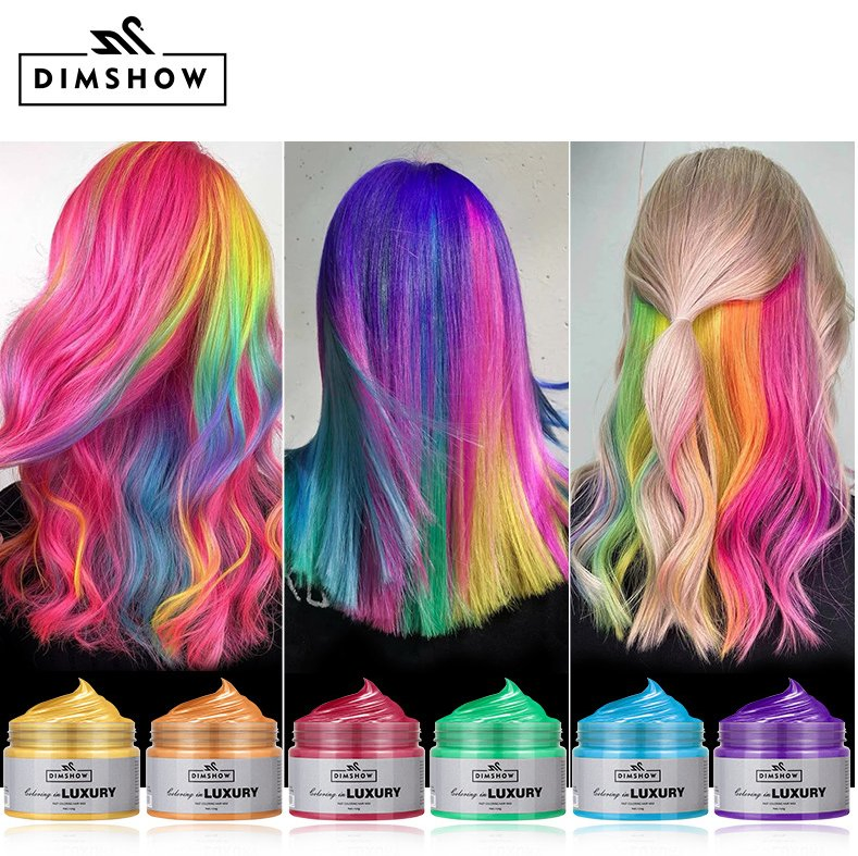 Online Wholesale and Retail Organic Ingredient Washable Black Blue Pink Silver Dye Styling Temporary Hair Color Wax Pomade for Women Men Kids