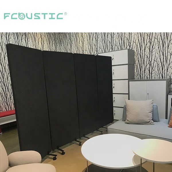 Fabric Wrapped Free Standing Polyester Acoustic Folding Screens Room Dividers Privacy Panel