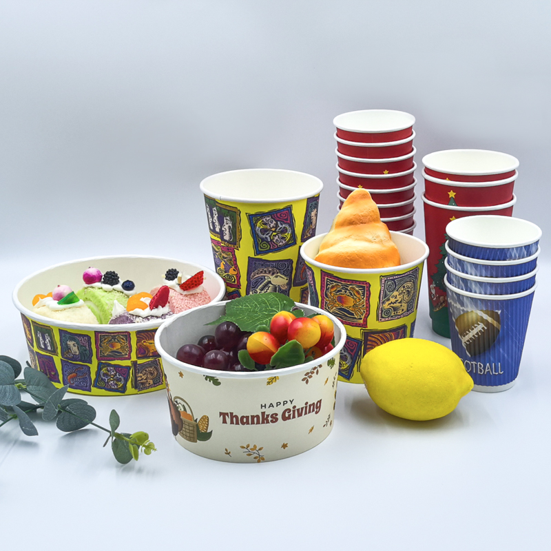 Бумажный суповой стакан 12oz с логотипом