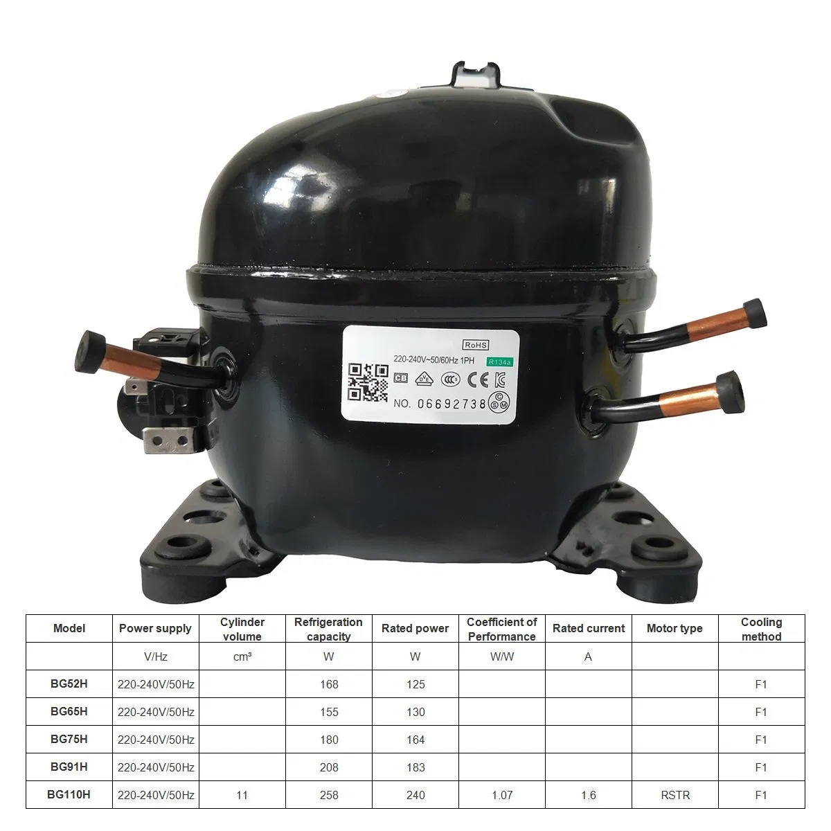 R134A Low Temperature Freezer Refrigerator Refrigeration Compressor