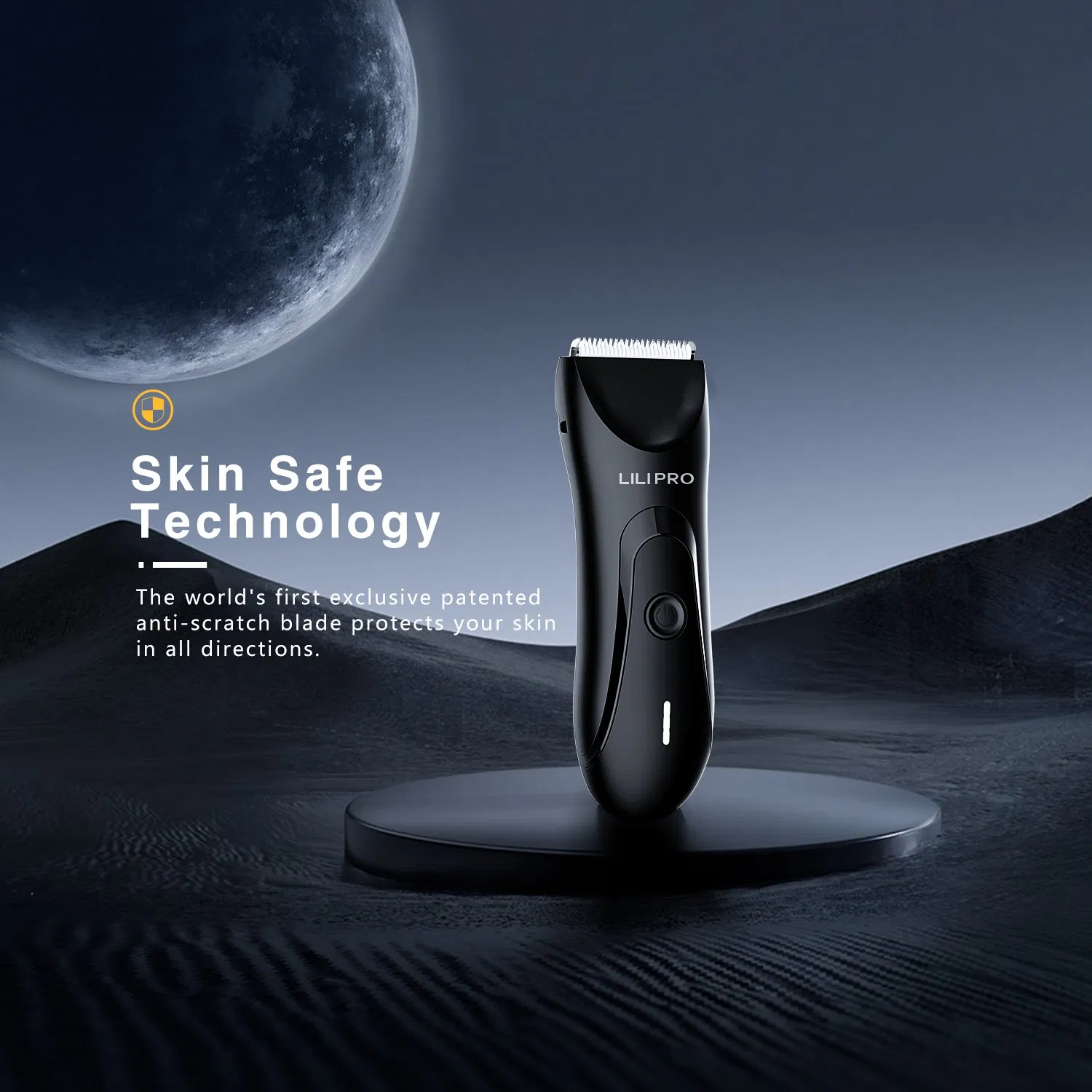 Lilipro B1 Waterproof Ball Trimmer W/Light & Ceramic Blade Body Groomer for Pubic/Body/Groin Grooming Electric Razor Shavers
