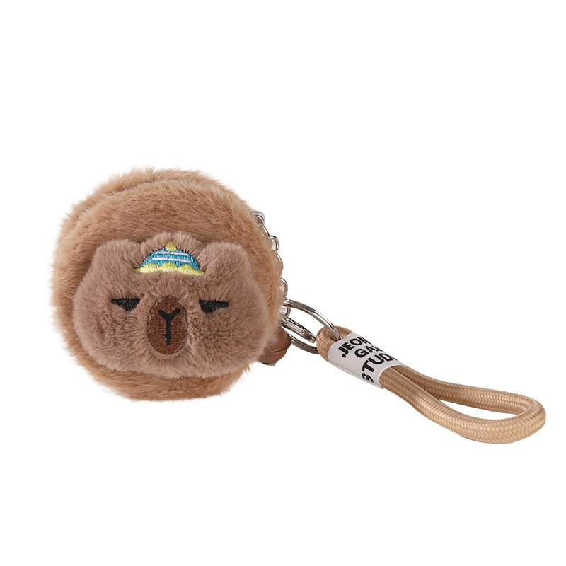 Plush Doll Keychain Capybaras Mini Mirror Pendant Accessories Beauty Makeup Mirrors