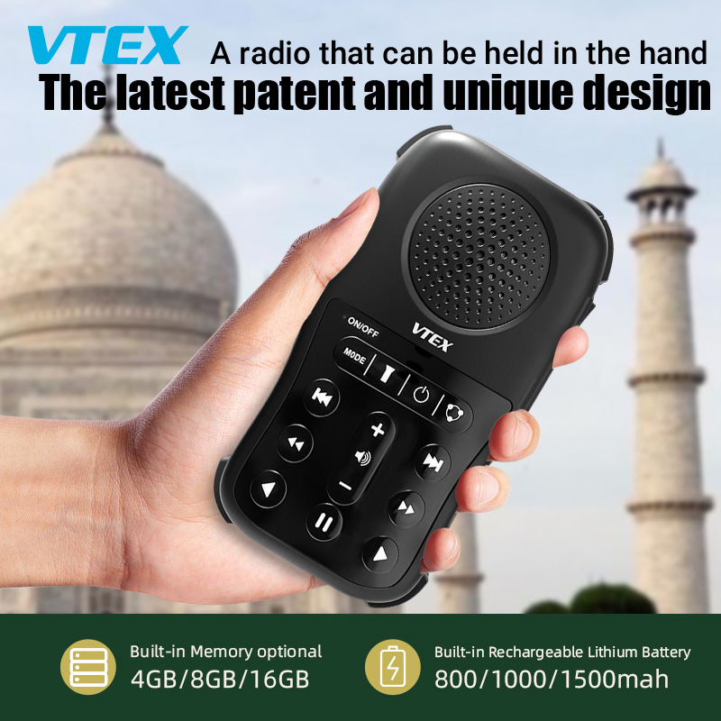 Solar Charging Muslim Portable Radio Audio Quran MP3 Player