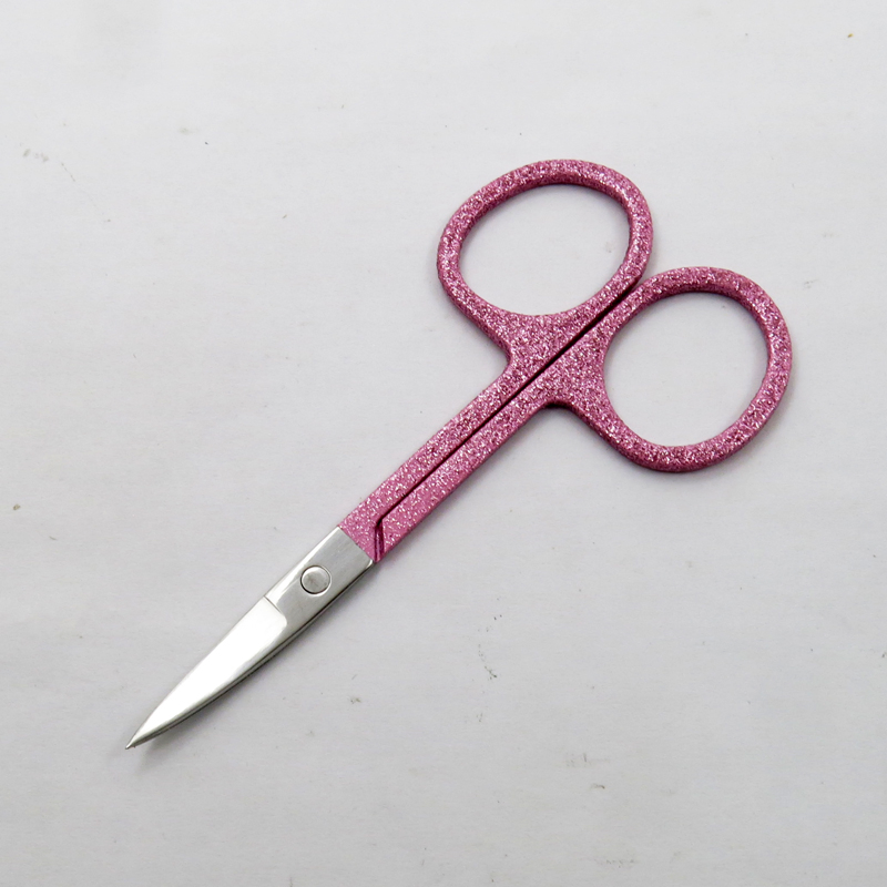 Colorful Coated with Glitter Stainless Steel Beauty Scissors Eyebrow Facial Eyebrow Eyelash Hair Beauty Makeup Scissors