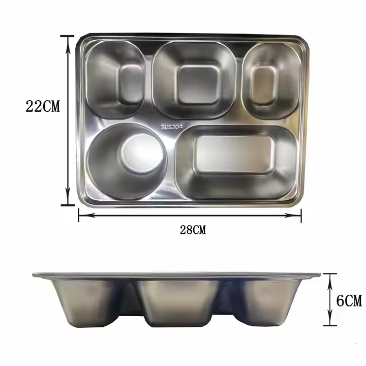 Durable SUS 304 Stainless Steel Dinner Plates