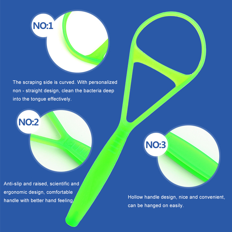 Cheap Dental Care Tongue Scraper Tongue Cleaner with Hanging Handle