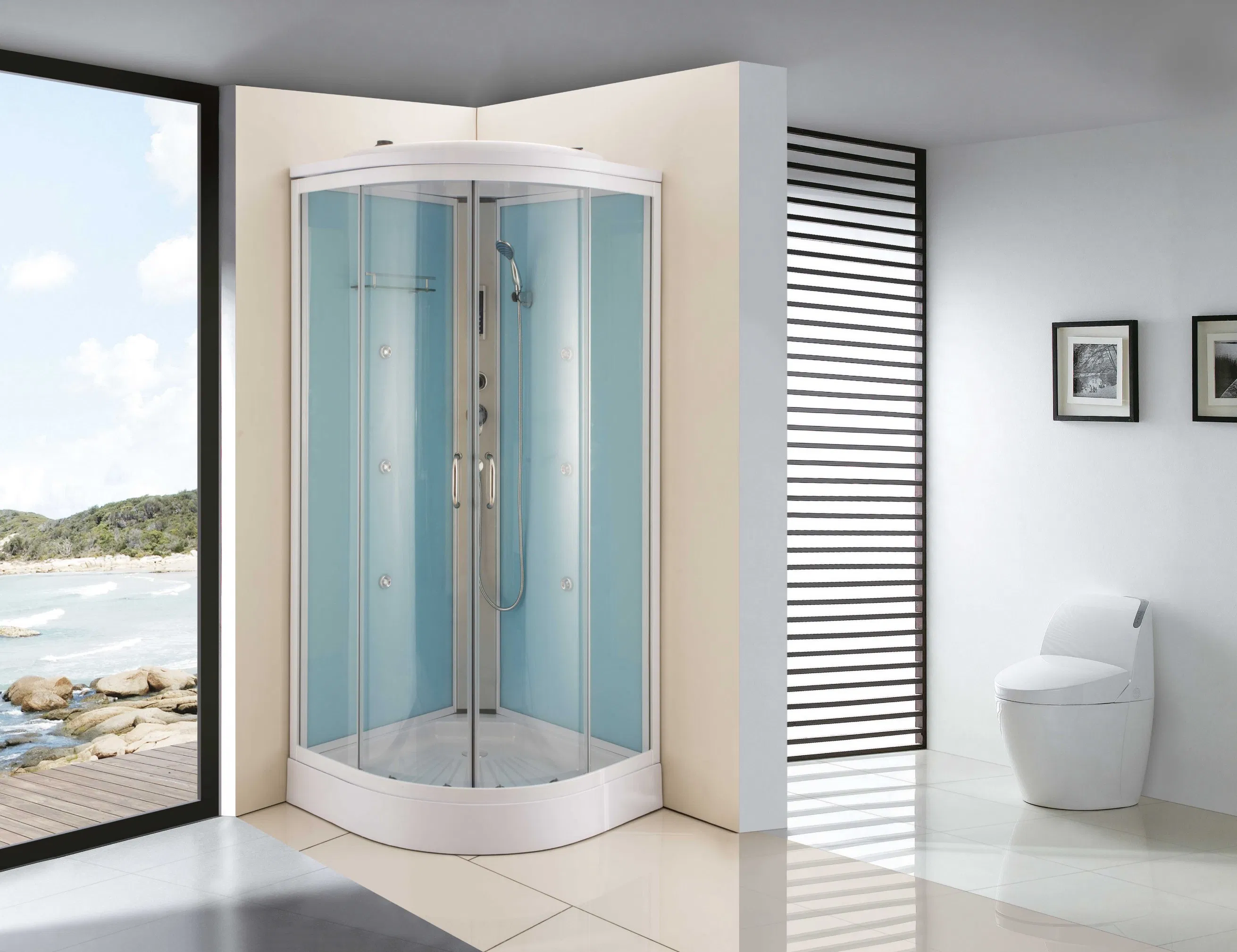 Frosted Glass Sliding Door Low Tray Shower Room (TL-8825)