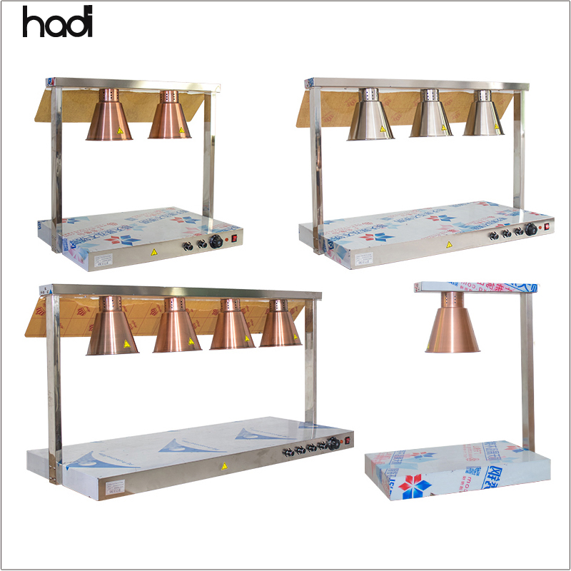 Equipment for Restaurant Keep Meat Halogen Hot Food Warming Insulation Hheater Luxury Golden Bulbs Buffet Station Carving Light Food Warmer with Lamp