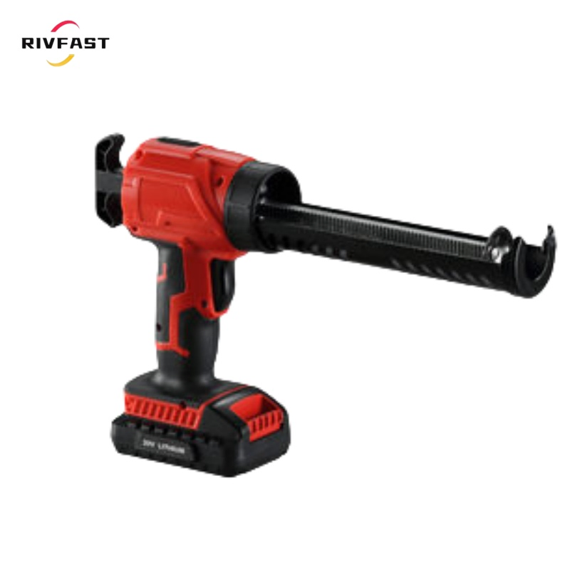 Cordless Caulking Gun Electric Caulking Gun with LED Light, 4 Speeds, Auto Retract, Adhesive Gun Kit for Filling, Sealing