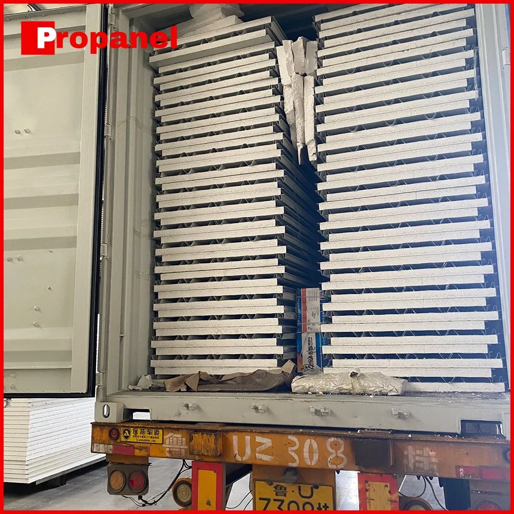30mm/40mm/50mm/100mm/150mm EPS/Rockwool/PU/Puf/PIR/Polyurethane/Polystyrene Sandwich Panel FM Approval for Steel Structure /Modular Homes