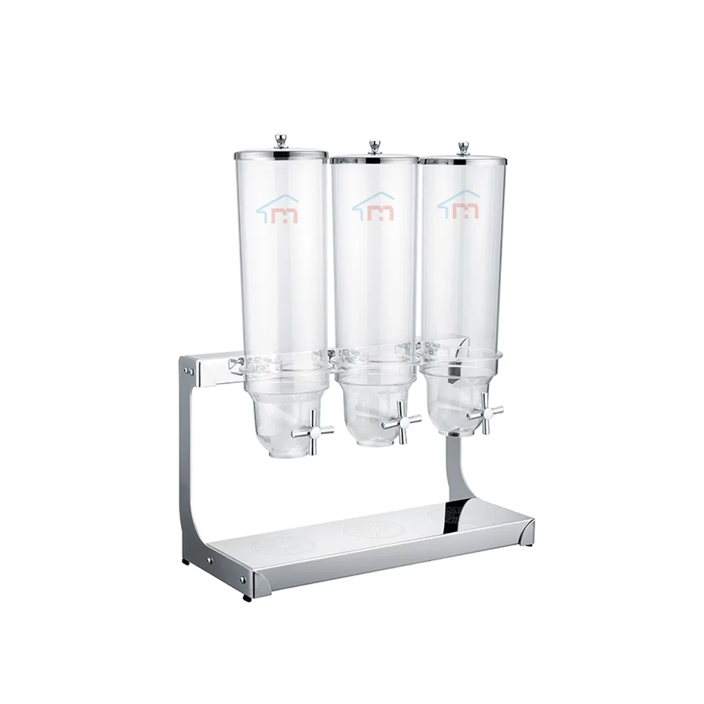 Xiangsheng 3.5L*2 Stainless Steel Cereal Dispenser Metal Coffee Bean Storage Dispenser