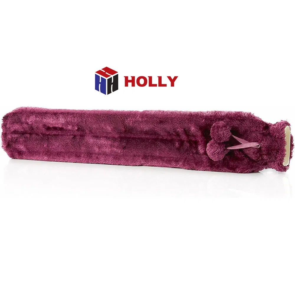 75cm Neck Travel Pillow Pain Relief Long Hot Water Bottle Rubber with Luxury Fur Cover