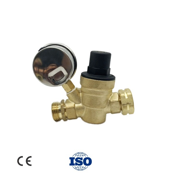 Hpwr26 3/4" Brass Lead-Free RV Water Pressure Regulator Valve, 3/4" Garden Hose Threads Water Pressure Reducer with Accessories