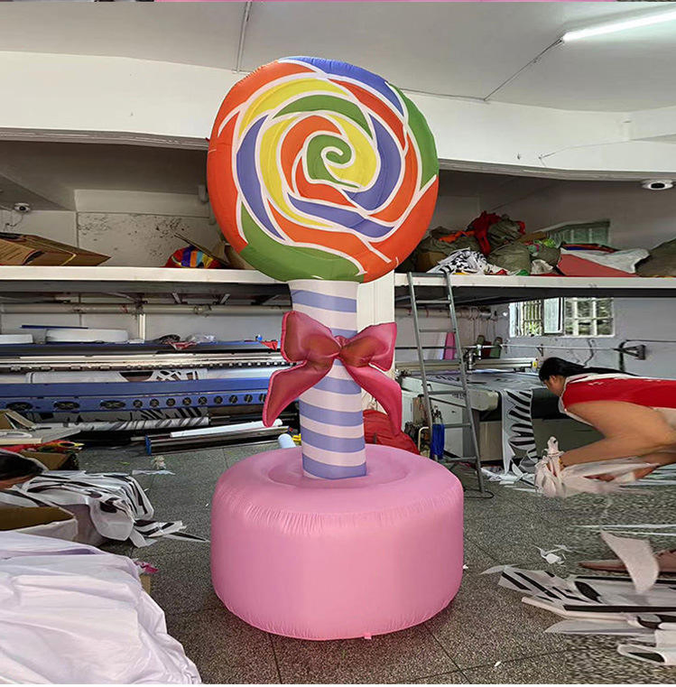 Fashion New Style Pretty 2m Giant Inflatable Lolly Candy Balloon Inflatable Lollipop Candy Model for Decoration