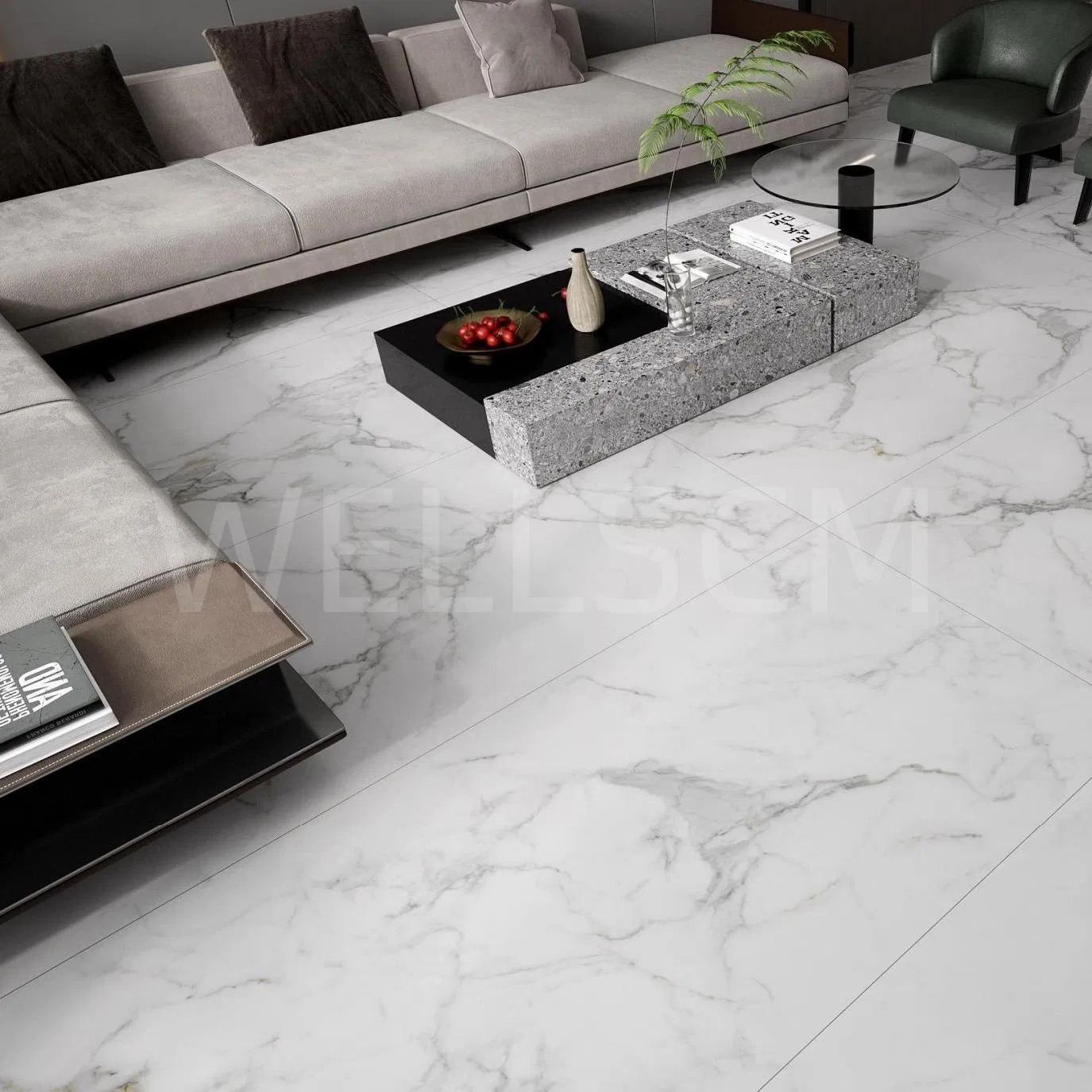 Foshan Sintered Stone Porcelain Full Body Modern Granite Sintered Stone Tile for Living Room Floor Tiles with Glazed Finish