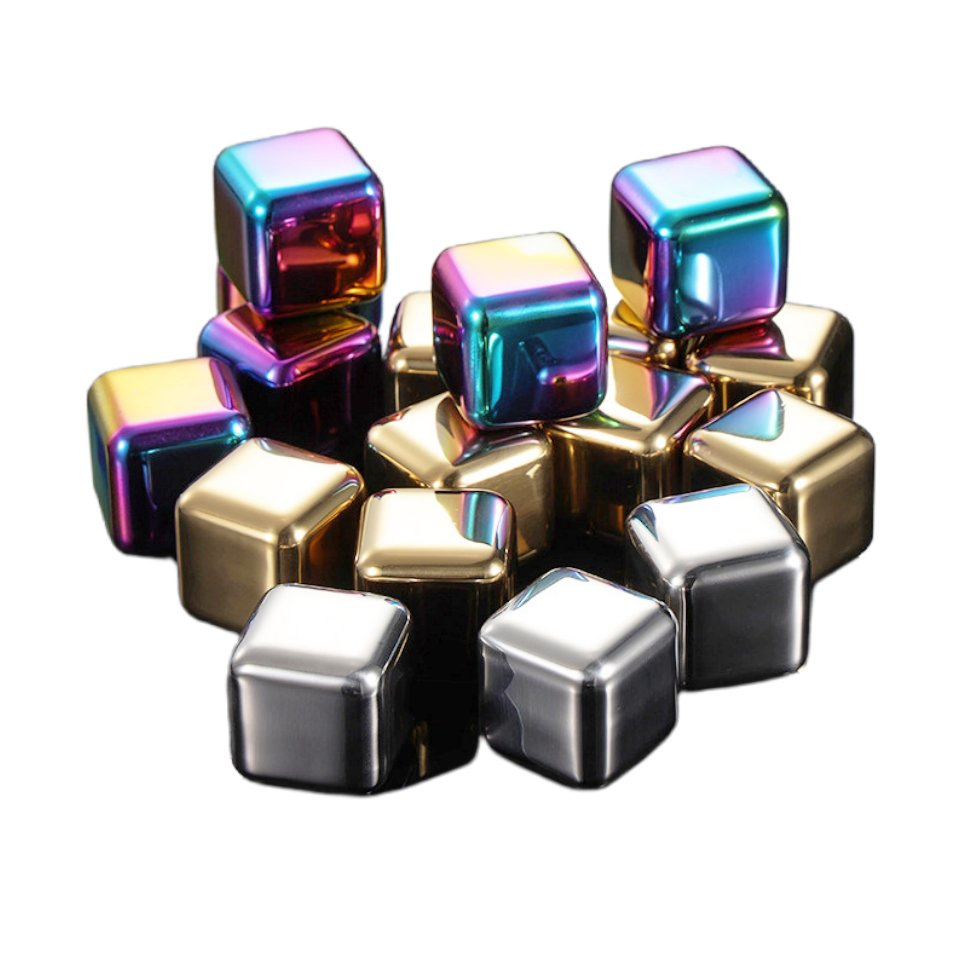 25mm 27mm Hot Selling Whiskey Ice Stone Reusable Coffee Chilling Rock 304 Stainless Steel Ice Cubes