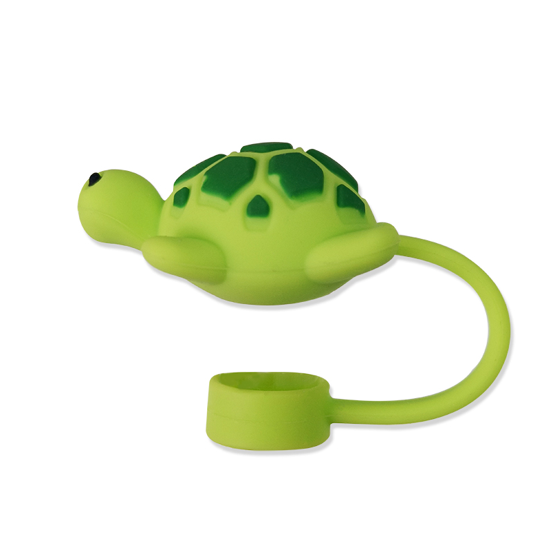 Wholesale Turtle Straw Hats 3D Silicone Straw Caps Topper for Tumblers Cups