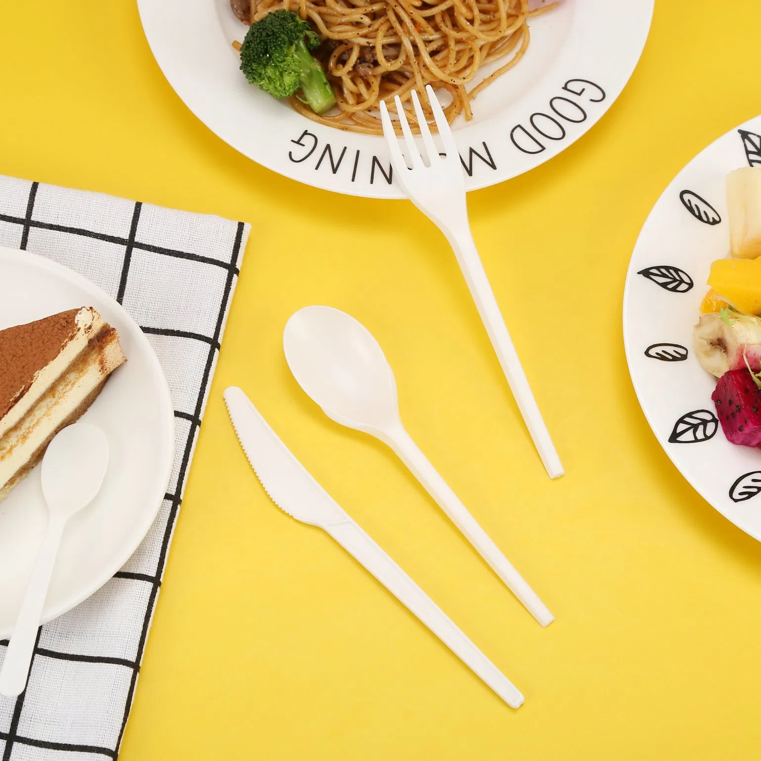 Special Design Widely Used Biodegradable Compostable Wheat Straw PLA Cutlery Set Flatware Set