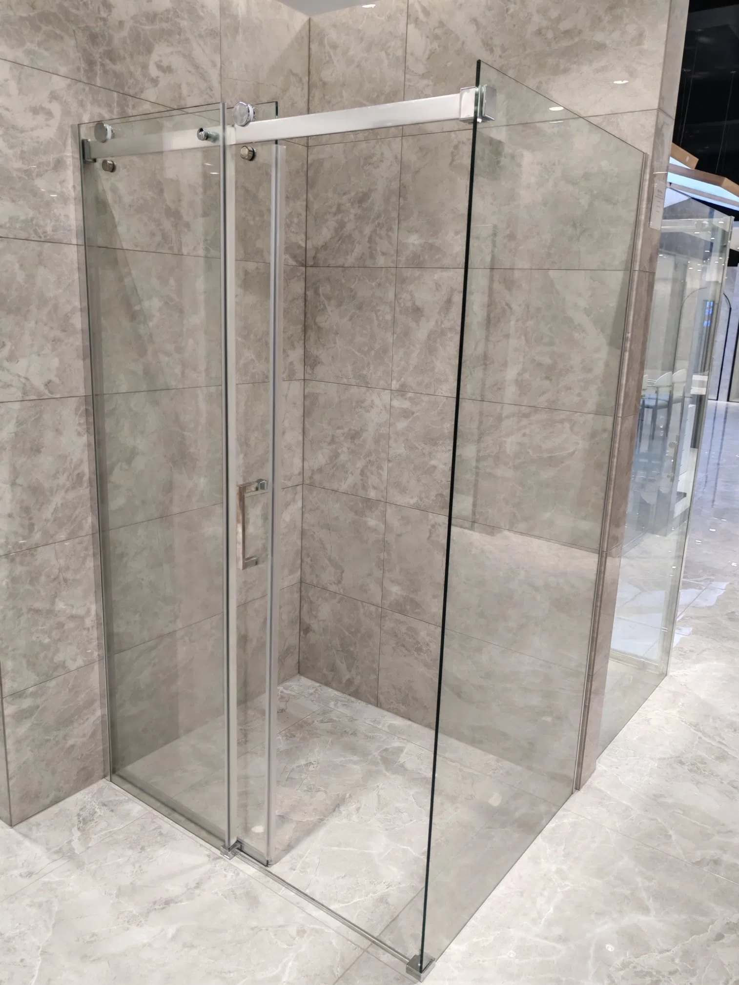 Sleek Chrome Sliding Door Shower Enclosure for Luxury Bathroom Designs