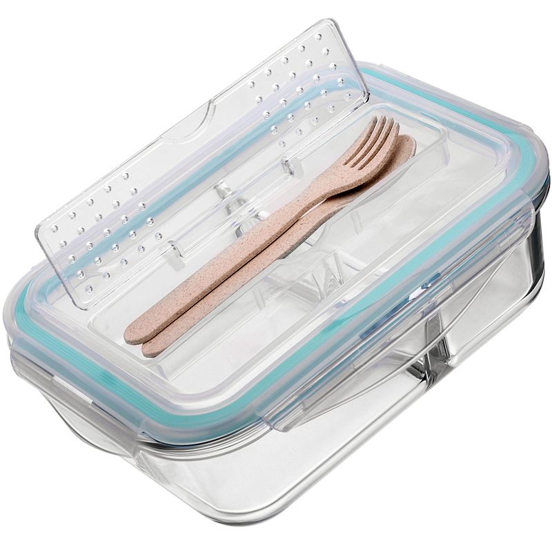 Glass Food Container with Cutlery Lid